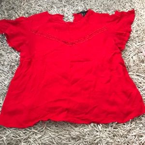 Forever 21 Red Blouse with Lace detailing